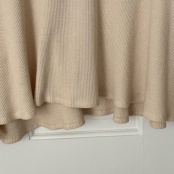 We The Free Free People Cream Waffle Shirt Navy Graphic Boho A Line Size S - Picture 4 of 11